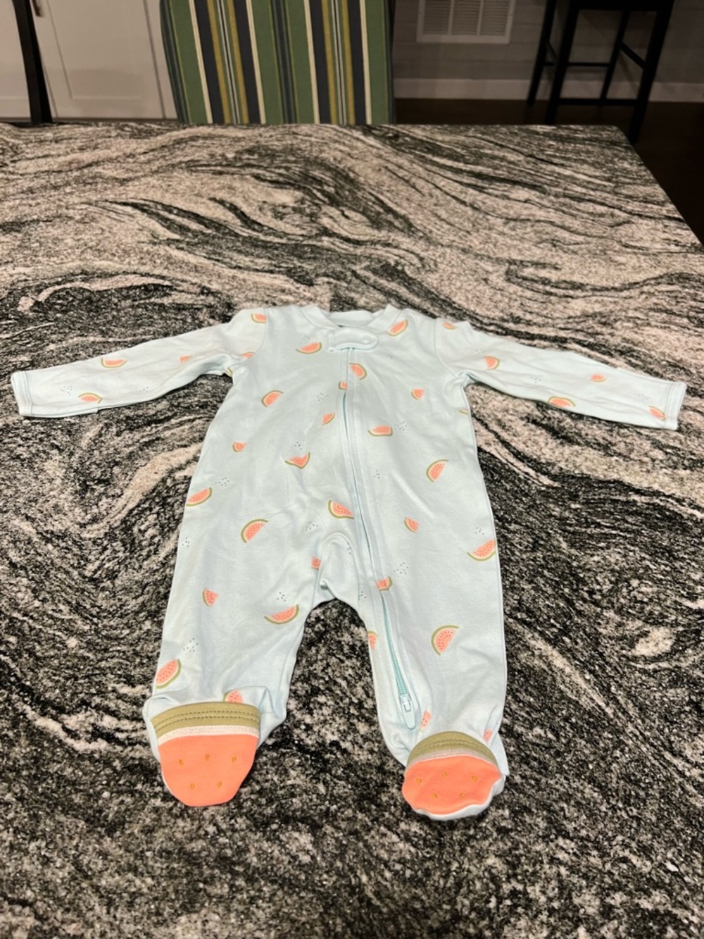 Carter's Light Blue Watermelon Footed Baby One-Piece